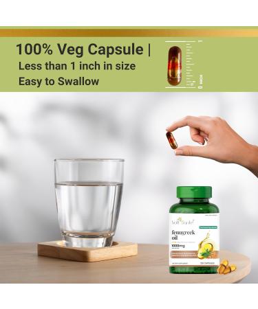 VOLL Sante Fenugreek Seed Oil Capsule 1000 mg Per Serving | HPMC Plant-Based Veg Capsules | Non-GMO | Ayurvedic Supplement |Natural Source of Phytosterols Saponins&Essential Fatty Acids |120 Capsule - Buy Online on GoSupps.com