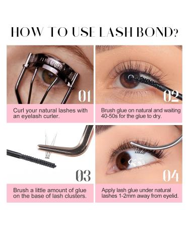 ALLOVE Cluster Lash Glue & Bond | Waterproof 48Hr Lasting DIY Lash Extensions | 5ml Black Adhesive - Buy Online on GoSupps.com