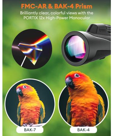 2023 High Powered Monocular Telescope with Smartphone Adapter & Tripod - BAK4 Prism, Clear Low Light Vision for Wildlife Hunting, Camping, Traveling - Buy Online on GoSupps.com