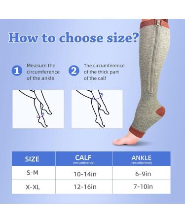 Zipper Compression Socks for Women & Men - 3 Pairs 15-20mmHg Open Toe Stockings for Walking & Running | L-XL Purity - Buy Online on GoSupps.com