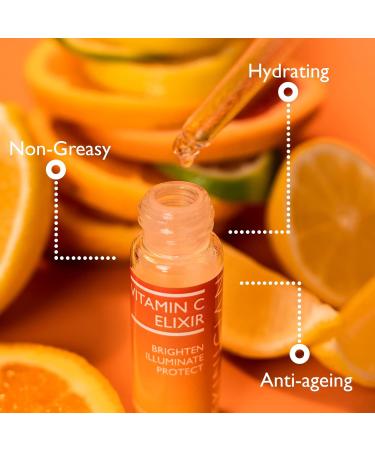Skinician Vitamin C Elixir - With Vitamin E Grapeseed Oil And Avocado Oil - Serum For Brightened & Nourished Skin Non-Greasy - Anti-aging Collagen Formula - Cruelty Free & Vegan Friendly (15ml) - Buy Online on GoSupps.com