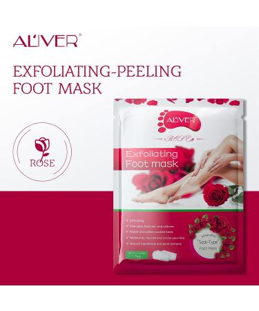 Revitalize Your Feet with 2-Pack Rose Foot Mask - Callus Remover & Peeling Treatment for Soft Smooth Skin - Ideal for Men & Women - Buy Online on GoSupps.com