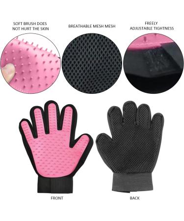 Timjjg Pink Hair Removal Gloves & Stainless Steel Nursing Comb for Cats & Dogs | Pet Massage & Litter Cleanup - Buy Online on GoSupps.com