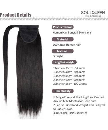 Ponytail Extensions Remy Human Hair Ponytail Extensions Human Ponytail Hair Extensions Wrap Around Hair Magic Paste Invisible Soft Straight Ponytail for Women(Black 14inches 65g) 14inches 65g Black - Buy Online on GoSupps.com