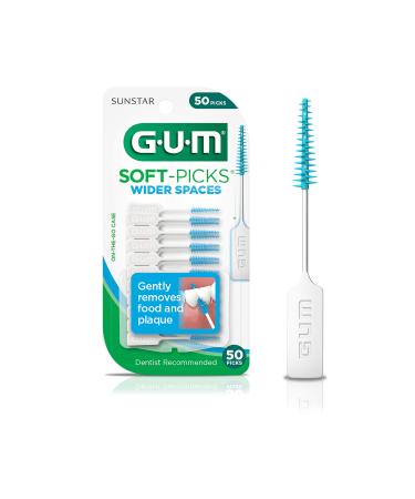 GUM - 10070942002360 Soft-Picks Wider Spaces Dental Picks, 50 Count (Pack of 6) 300 Count Dental Picks