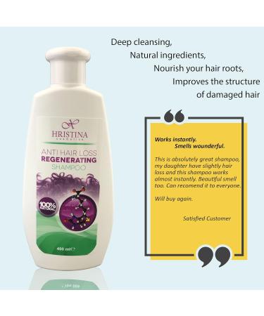 Hristina 100% Natural Regenerating Shampoo for Hair Loss - 400 ml | Best International Shipping - Buy Online on GoSupps.com