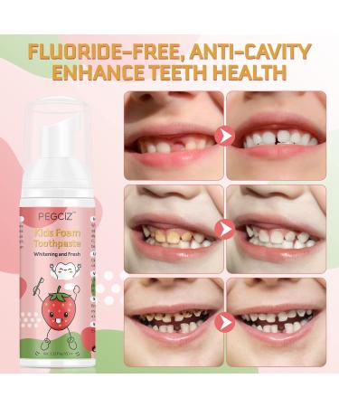 Children's Foam Toothpaste - Natural Formula for U-Shaped Toothbrush | 2x60ml Strawberry | Safe Oral Care - Buy Online on GoSupps.com