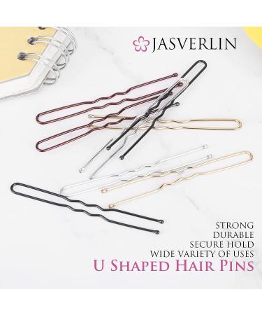 JASVERLIN U Shaped Hair Pin Silver Bun Pins for Women - 100pcs | Curly Hair Bobby Pins for Wedding & Dance - Buy Online on GoSupps.com