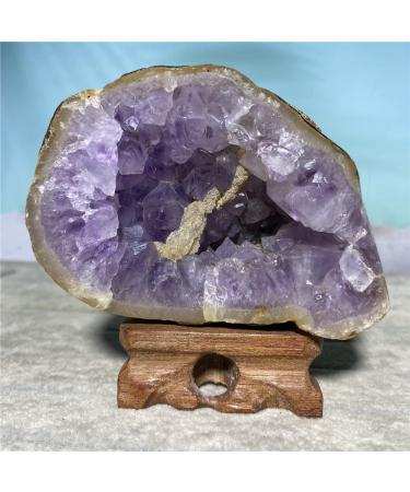 Amethyst Rough Stone Amethyst Natural Stone Crystal Minerals Specimen Geode Ornaments for Home Decoration Room+Stand JIZTGEDM