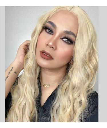 Serenewig Pastel Blonde Lace Front Wig for Women - Long Water Waves Perfect for Cosplay & Festivals - Buy Online on GoSupps.com