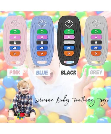 2-Pack Silicone Baby Teething Toys - Car Key Remote Control Soft Teether for Babies 6-12 Months (2PCS-Black) - Buy Online on GoSupps.com