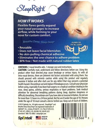 SleepRight Intra-Nasal Breathe Aid - Nasal Dilator for Better Sleep - 30 Day Supply - Buy Online on GoSupps.com