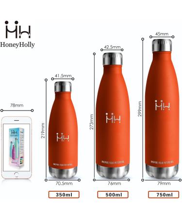 Buy Honeyholly 750ml Stainless Steel Thermal Bottle | BPA-Free Leak-Proof Water Bottle for Fitness Gym & Biking - 26oz Orange - Buy Online on GoSupps.com