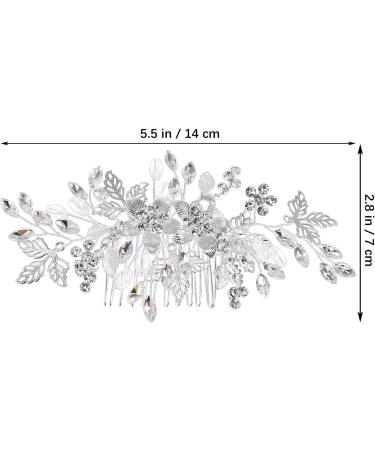 Beaupretty Rhinestone Tuck Comb Gem Side Combs French Side Comb Leaf Bridal Headpieces Bridal Hair Pins Pearl Bridal Hair Accessories Weeding Bride Hair Accessories Bridal Hair Comb Metal - Buy Online on GoSupps.com