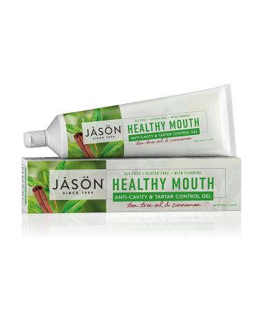 Jason Natural Healthy Mouth Anti-Cavity & Tartar Control Gel Tea Tree Oil & Cinnamon 6 oz (170 g)