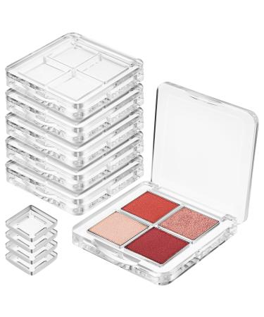FOYTOKI 6 Pcs Transparent Square Eye Shadow Box Empty Palette for Makeup Refillable Makeup Palette Plastic