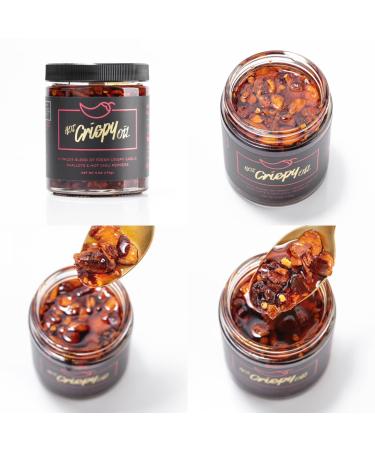 Hot Crispy Oil Original - Spicy Gourmet Olive Oil Infused with Garlic, Shallots, and Chili Peppers - 6 oz Jar (Vegan, Gluten-Free) - Ideal for Pizza, Pasta, Salads & More - Buy Online on GoSupps.com