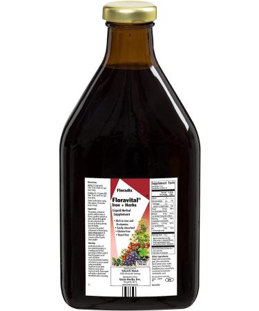 Floradix Floravital Iron & Herb Vegan Liquid Supplement 23 Fl Oz - Energy Support - Buy Online on GoSupps.com