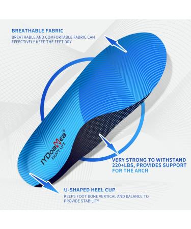 IYDoaMea Plantar Fasciitis Insoles | High Arch Support Orthotic Shoe Inserts for Men/Women | Relieve Foot Pain and Flat Feet | Size M (Men 9-10.5 / Women 10-11.5) - Buy Online on GoSupps.com