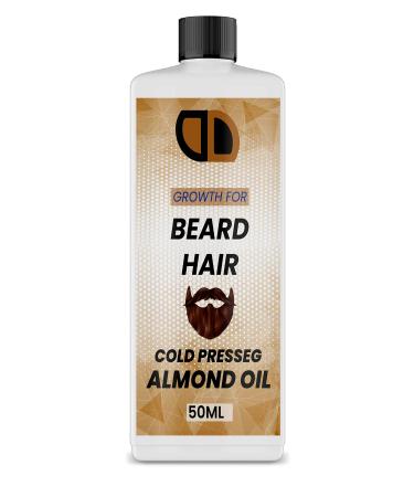 Huile bio pour barbe et moustache - Pour une croissance plus rapide des cheveux - Huile d'amande - 50 ml