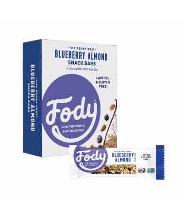 Fody Foods Snack Bars Blueberry Almond 1.41 Oz (Pack of 12) 3g Protein Low FODMAP Gut & IBS Friendly Vegan Lactose Free Non-GMO Gluten Free