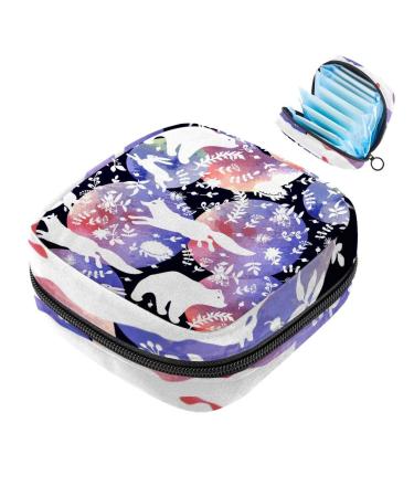 Women's binding-up bags animals rabbits and bear fox women tampon storage bag tampon storage bag zip pockets menstrual tied bags multi15