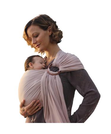 Nalakai Ring Sling Baby Carrier - Luxury Bamboo and Linen Baby Sling - Baby Wrap Warm Sand Regular Lenght