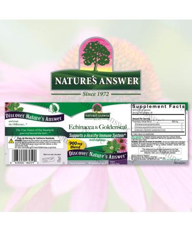 Nature's Answer Echinacea Goldenseal Vegetarian Capsules | Immune Support | 60 Count - Buy Online on GoSupps.com