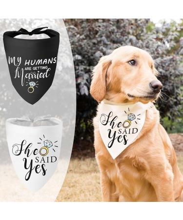 WLLHYF My Humans are Getting Married She Said Yes Dog Bandana Pets Scarf Triangle Bibs Kerchief Set Wedding Photo Prop Decoration Pet Costume Accessories for Dog Lovers Small Medium Large Dogs Cats - Buy Online on GoSupps.com