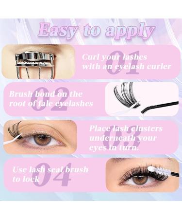 Fluffy Lash Clusters Kit - 320Pcs 80D Eyelash Extension Set with Bond & Seal | BEFACL D Curl Wispy Individual Cluster Lashes (8-16mm - Buy Online on GoSupps.com