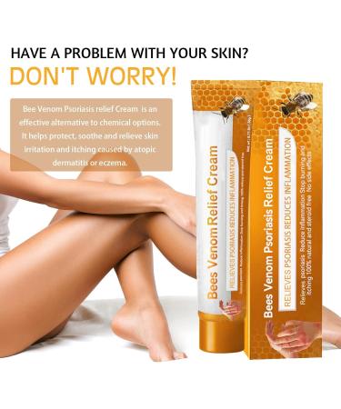 KOAHDE Psoriasis Professional Treatment Cream Bee Venom Psoriasis Treatment Cream Bee Venom Professional Treatment Cream Bee Venom Treatment Cream Bee Venom Topical Cream Bee Psoriasis Repair Cream - Buy Online on GoSupps.com