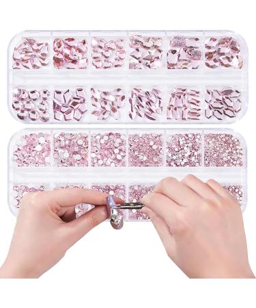 3120 Light Pink Diamond Nail Rhinestones - HOINCO Crystal AB Gemstones for Nail Art DIY Craft Decoration - Buy Online on GoSupps.com