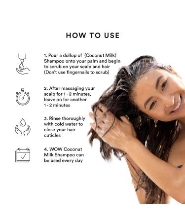 WOW Coconut Milk Shampoo - Hair Growth & Hydrating Shampoo for Curly and Wavy Hair - 16.91 Fl Oz, No Sulfates or Parabens - Buy Online on GoSupps.com