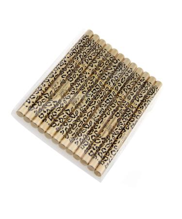 Angoily Set 12pcs Brush Eyeliner Waterproof A & Eyebrow Double-ended of Shell Leopard Black Pencil Pens 1 count (Pack of 1) As Shown