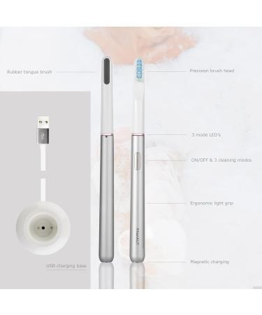 Khanaut Pro 4000 Electric Toothbrush - Sonic Cleaning 3 Modes Travel-Friendly Silver - Best for Dental Care - Buy Online on GoSupps.com