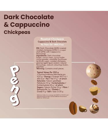 Peng Roasted Chickpeas Snack (6 x 30g) - High Protein Plant-Based Cappuccino Flavor - Buy Online on GoSupps.com