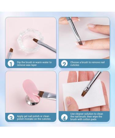 AIRSEE Nail Art Clean Up Brushes - 3 Pcs Flat/Oval/Fine Angled Gel Nail Brushes for Perfect Nail Polish Precision & Cuticle Cleaning - Buy Online on GoSupps.com