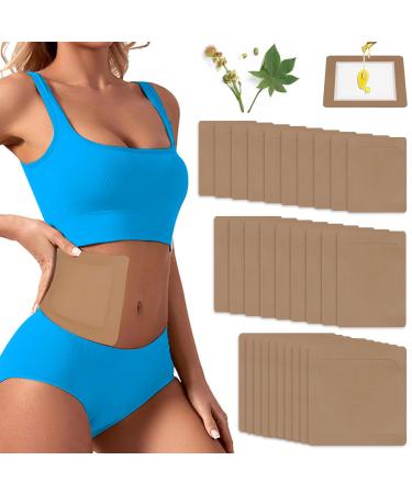 30Pcs Self-Adhesive Caster Oil Packs Castor Oil Pack Wrap Castor Oil Patches Organic Cotton Castor Oil Wrap Castor Oil Pads 3 Sizes Disposable Castor Oil Pack for Waist Thighs and Back.(Brown).