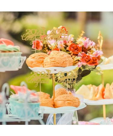 Zerodeko 15pcs 2024 Graduation Cupcake Toppers Glitter Class of 2024 Cupcake Toppers Grad Cap Food Appetizer Cupcake Picks Graduation Party Decorations - Buy Online on GoSupps.com