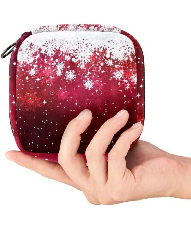 Christmas Stars & Snowflakes Menstruation Pad Bag with Zipper | Stylish Women's Napkin & Tampon Collective Bag - Buy Online on GoSupps.com