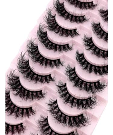 10pairs Densely Curled 3d Faux Mink Eyelashes For Natural-looking Lengthening Cross-over Voluminous Curly Lashes Suitable For Daily Wear And Stage Makeup (Style 3) - Buy Online on GoSupps.com