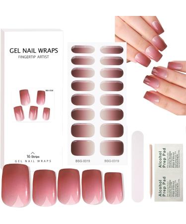 Semi Cured Gel Nails - Gradient Stickers Nail Wraps Soft Self-Adhesive - Gel Nail Stickers Semi Cured Gel Nail Wraps - Gel Nail Stickers UV Light (Pink Gradient) - Buy Online on GoSupps.com