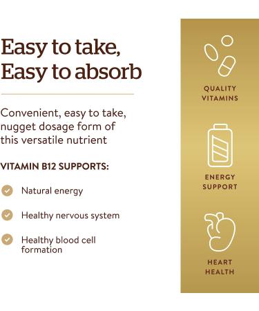 Solgar B-12 Nuggets 1000 mcg - 100 Pellets | High Potency Vitamin B12 Supplement - Buy Online on GoSupps.com