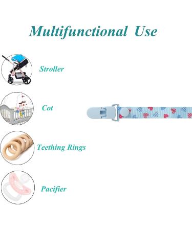 3 Pieces Adjustable Baby Pacifier Clips - Unisex Pacifier Holder Strap for Toddlers | Safe & Stylish Baby Accessories - Buy Online on GoSupps.com