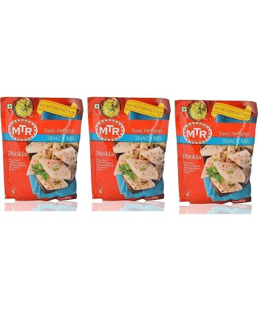 MTR Instant Ready Mix Various Flavours - Traditional South Indian Breakfast Tasty and Healthy - Easy to Prepare Snacks - Instant Mix Dhokla 200g (Pack of 3)