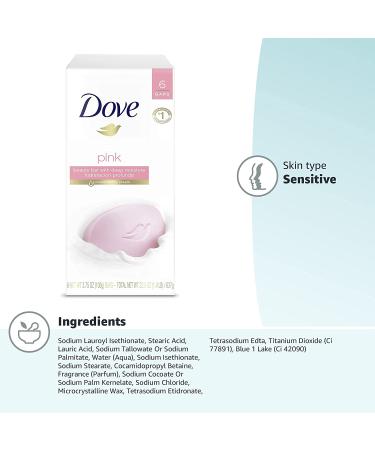Dove Beauty Bar Gentle Cleanser for Softer, Smoother Skin - Pink, More Moisturizing Than Ordinary Bar Soap - 6 Count - Buy Online on GoSupps.com
