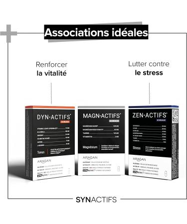 ARAGAN - Synactif Pack of 2 Magnactives - Food Supplement Fatigue Nervous Balance Stress - Magnesium Taurine Vitamin B - 120 capsules - 2 to 3 months taken - Made in France - Buy Online on GoSupps.com