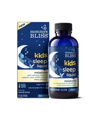 Mommy's Bliss Kids Sleep Liquid Melatonin Kids 3 Yrs + Natural Grape 4 fl oz (120 ml)