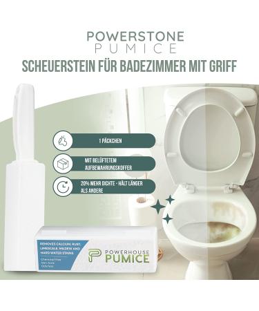 Powerstone Pumice Stone Toilet Bowl Cleaner with Handle - Removes Limescale & Hard Water Stains - Pack of 1 - Buy Online on GoSupps.com